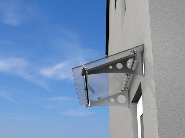 Vordach aus Aluminium und Glas, Modell Fehmarn