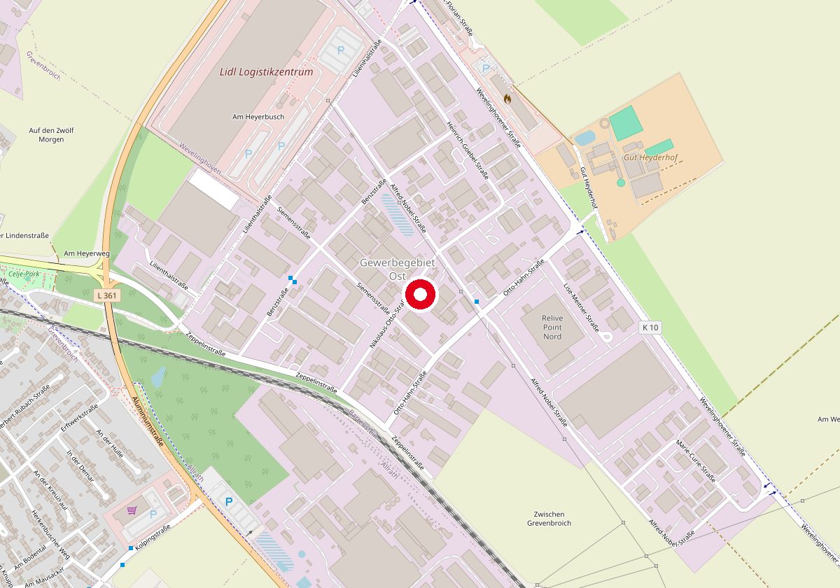 Karte: Werkstatt WERRES Sonnenschutztechnik, Nikolaus-Otto-Straße 13a, 41515 Grevenbroich